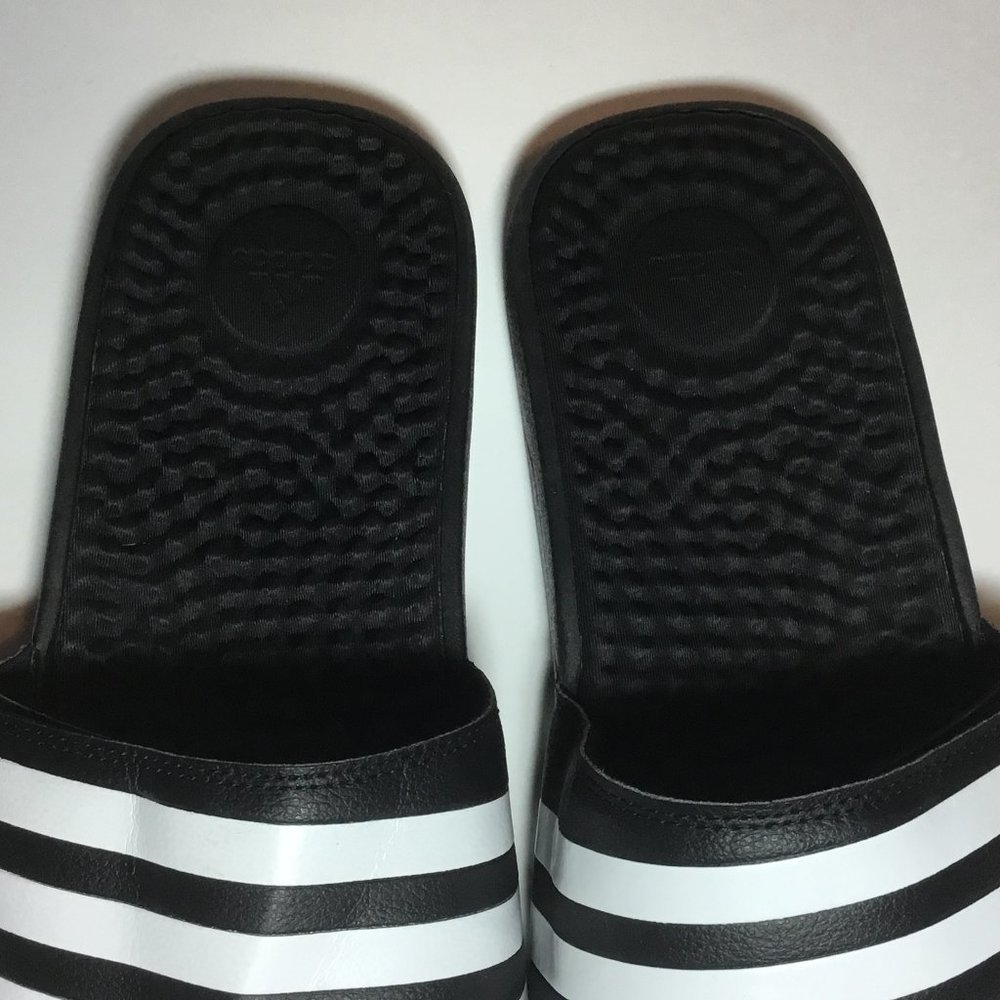 Adidas Men's Adissage Slides Triple Stripe Black Size 13 Excellent! - Picture 6 of 8